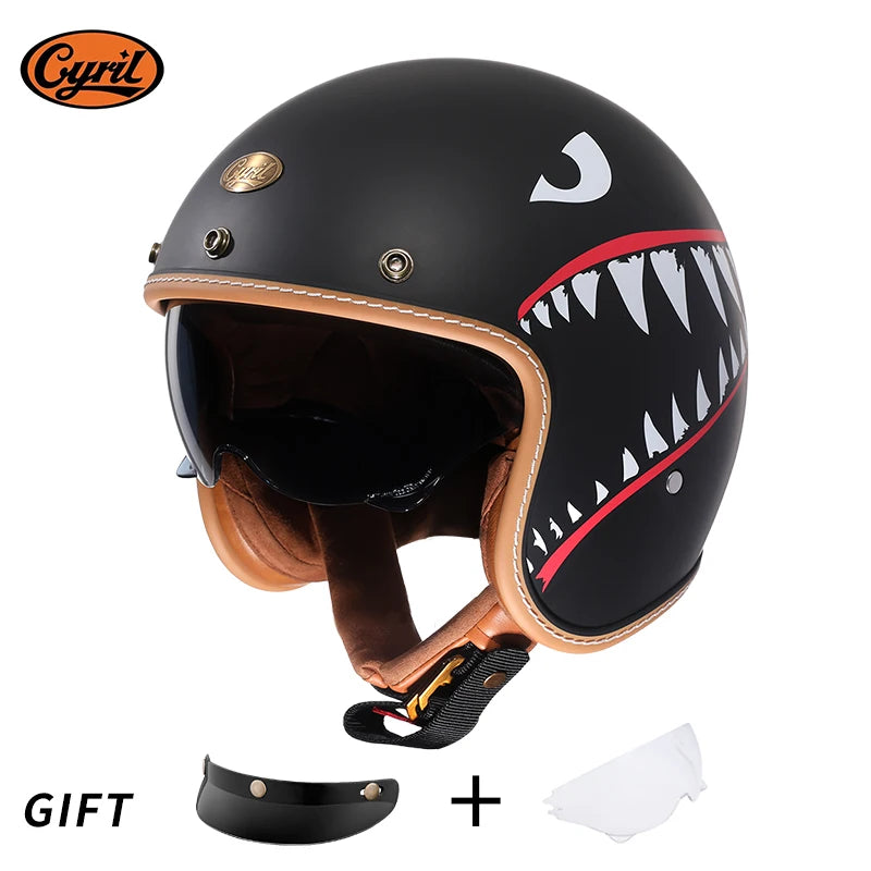 Vintage Half Face Helmet | DOT Certified & ECE Certified - View 16 | Henderson Shop