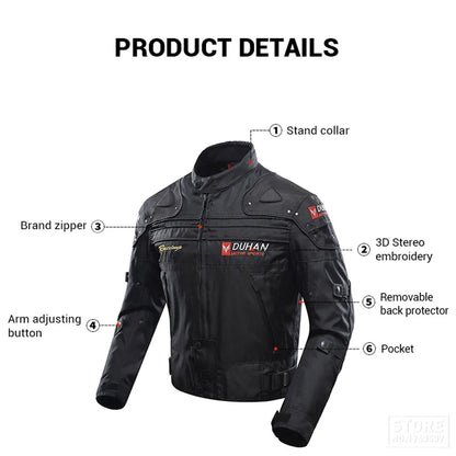 Hendersonshop DUHAN Motorcycle Jacket Pants Suit Waterproof Racing Jacket Protective Motocross