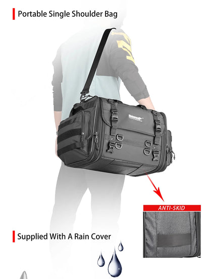 Rhinowalk Travel Luggage Bag - additional angle showing motorcycle luggage bag features and details