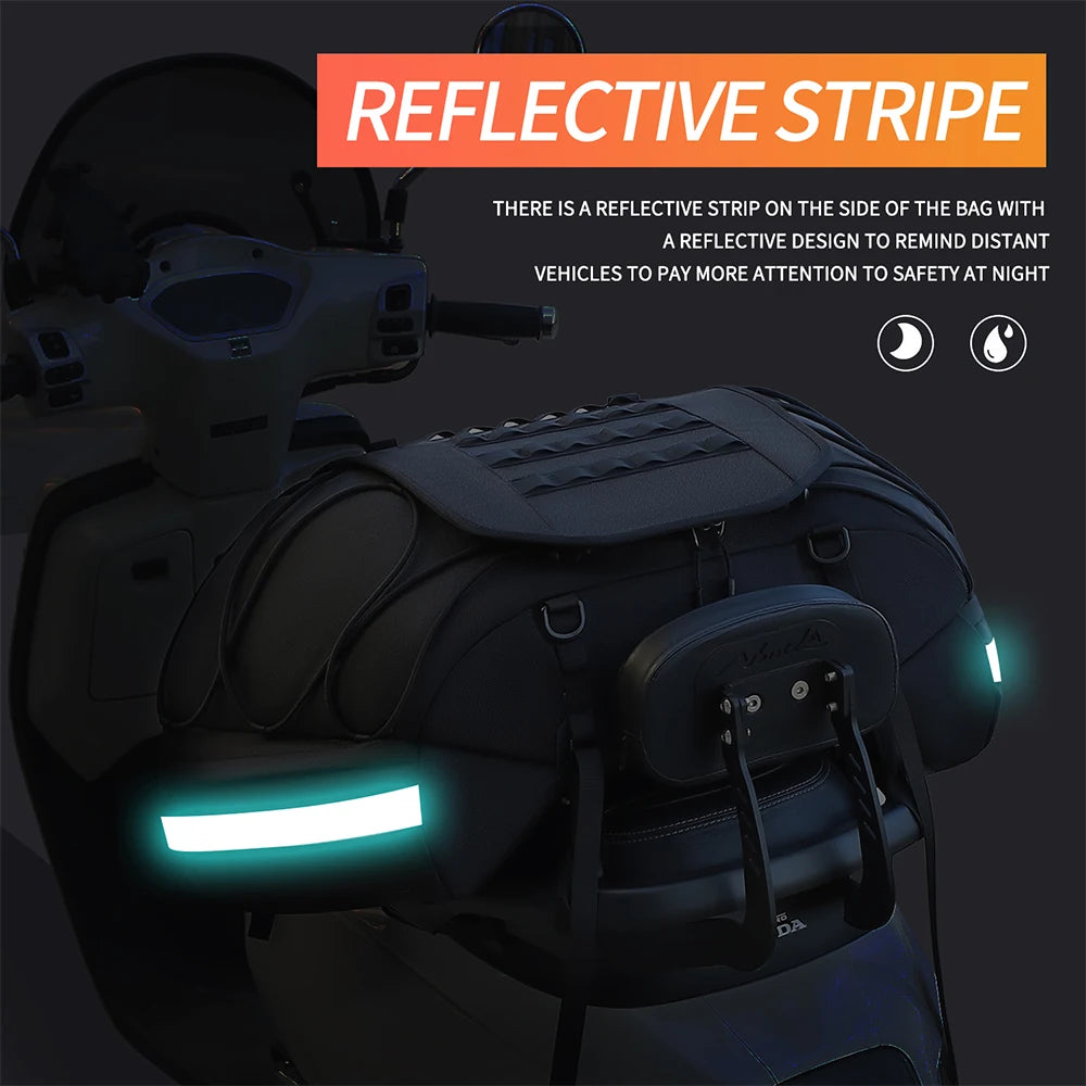 Universal Scooter Back Seat Bag Waterproof Motorcycle Tail Bag Motorbike Travel Cycling Riding Sport Luggage Pack