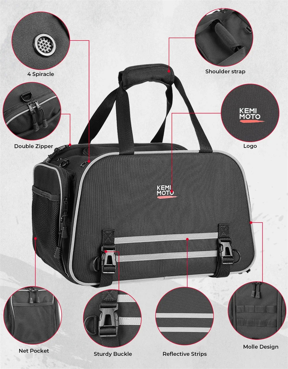 Motorcycle Pet Bag 20lbs Dog/Cat Carrier Bag Airline Approved Pet Travel Carrier Bag Portable Folding Pet Cat Dog Travel Carrier