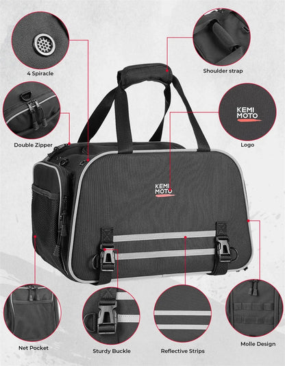 Motorcycle Pet Bag 20lbs Dog/Cat Carrier Bag Airline Approved Pet Travel Carrier Bag Portable Folding Pet Cat Dog Travel Carrier