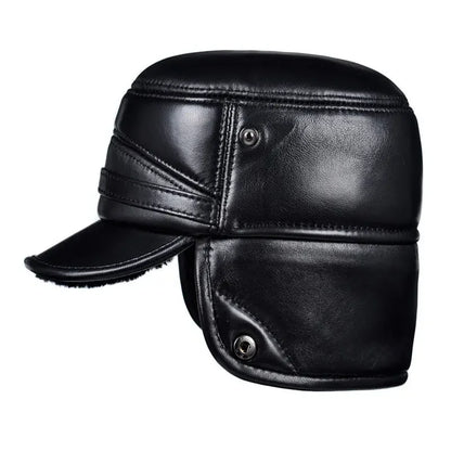 Motorcycle Cap | Leather & Winter - View 3 | Henderson Shop