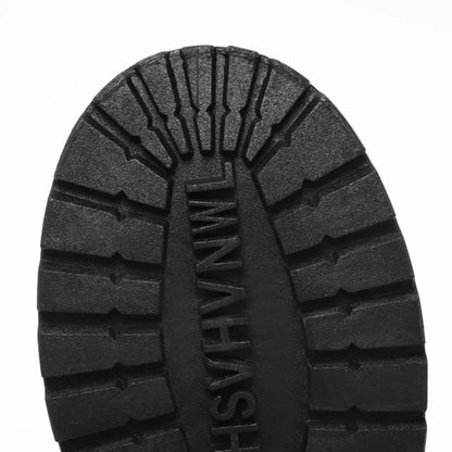 Black Men's Casual Leather Boots Fashion Winter Men Work Boot Mens