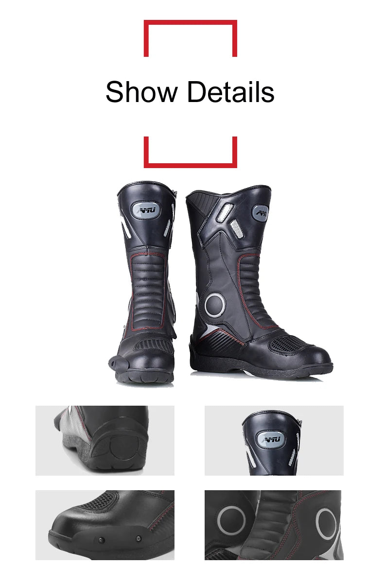 AMUMOTO Motorcycle Riding Boots Men's And Women's Pull Motorcycle