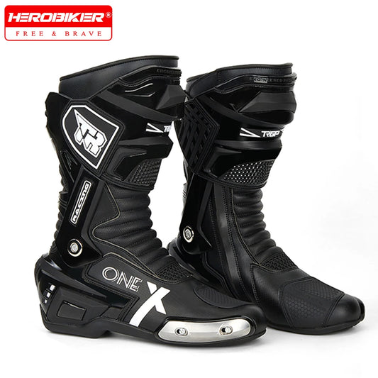 Motorcycle Boots Men Motorcycle Riding Shoes Crashproof Motorbike Shoes Consolidate Stability Knight Shoes