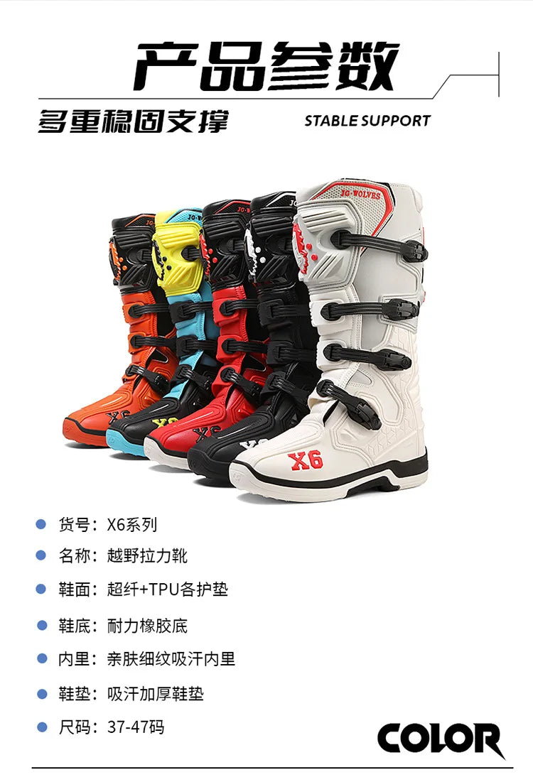 Motorcycle Boot Men Women Riding Mid-Calf Ankle Protective Shoes Moto Motorbike Equipment Racing Long Motorcycle Boots Men
