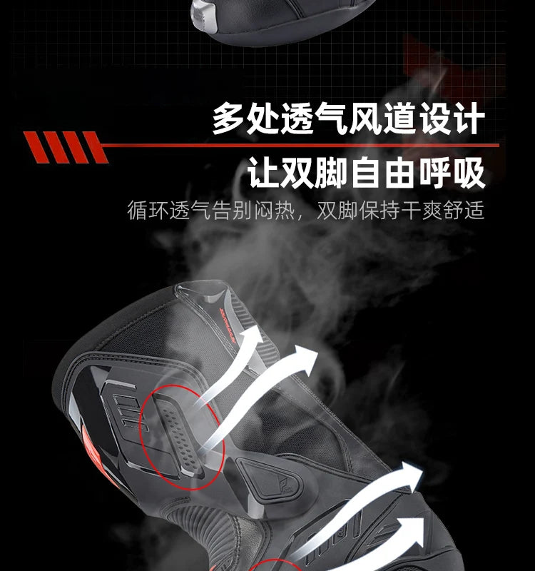 DUHAN New Motorcycle Boots Wear Resistant And Anti Fall Motorcycle Riding Boots Men Motocross Racing Boots