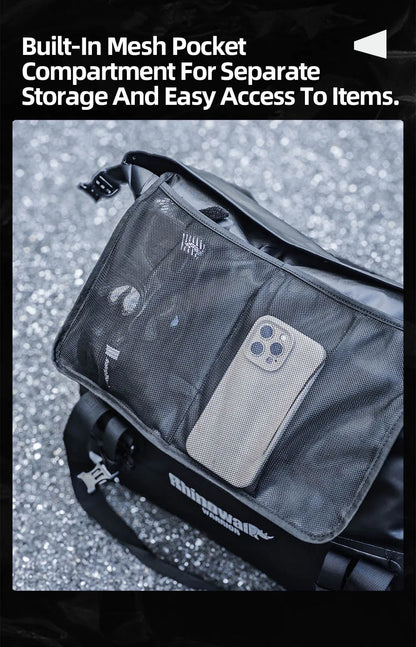 Rhinowalk Motorcycle Back Seat Bag Waterproof 20L/40L/65L Motorbike Saddlebag Travel Luggage MOLLE Expansion Panel Riding Pack