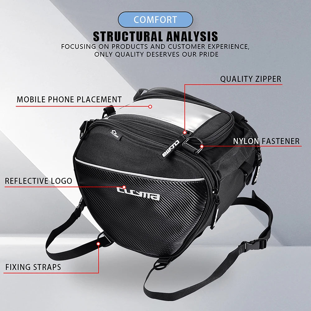 Scooter Tunnel Bag EVA Hard Shell Motorcycle Fuel Tank Bag Pedal Saddle Bag for Yamaha XMAX 125 250 300 400 NMAX 125 155 160