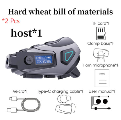 K10 Motorcycle Helmet Bluetooth 5.4 Headset Waterproof Earphone with LCD Display Stereo FM Radio 1080P HD Video Dashcam