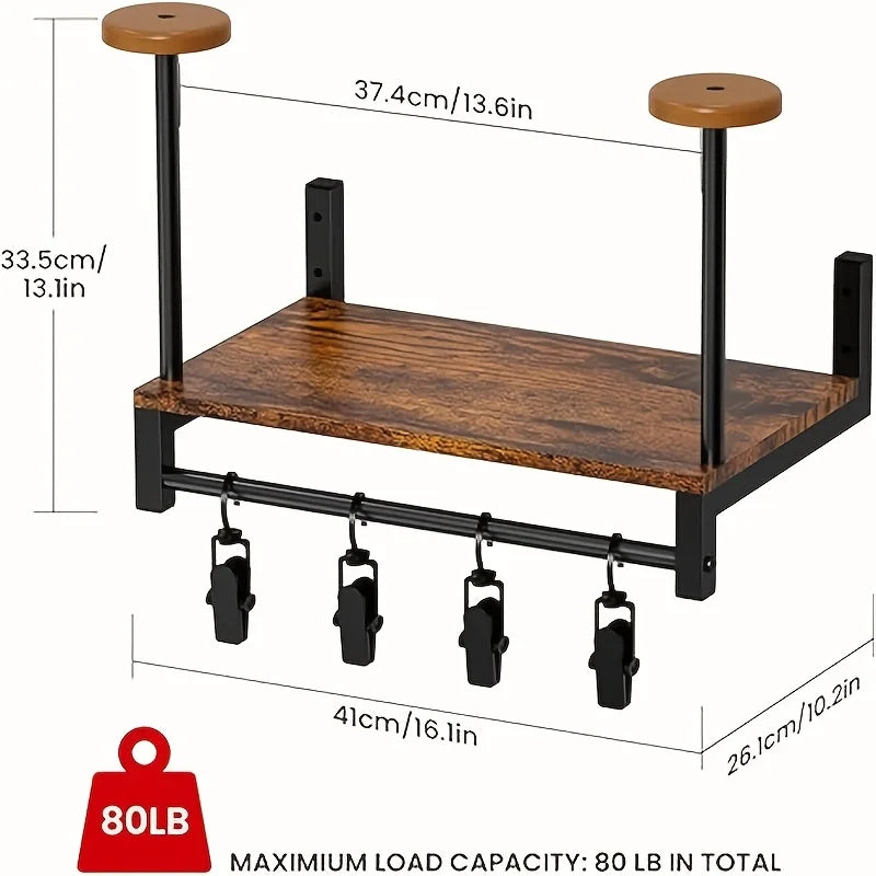 Motorcycle Helmet Wall Mount With Wooden Shelf Hooks Motocross And Bicycle Equipment Sports Brackets Motorcycle Accessories