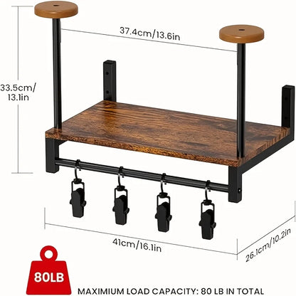 Motorcycle Helmet Wall Mount With Wooden Shelf Hooks Motocross And Bicycle Equipment Sports Brackets Motorcycle Accessories