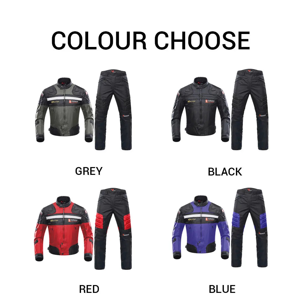 Hendersonshop DUHAN Motorcycle Jacket Pants Suit Waterproof Racing Jacket Protective Motocross