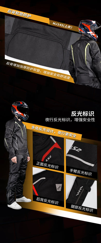 Hendersonshop LS2 Original Motorcycle Jacket Pants Riding Clothing Set Windproof Warm