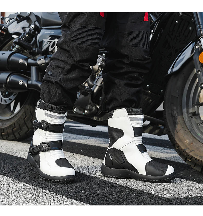 Men Motocross Boots Adventure Low Boots for ADV Riders Sport Touring  Motorcycle Boots Waterproof Riding Shoes Moto Riding Gear
