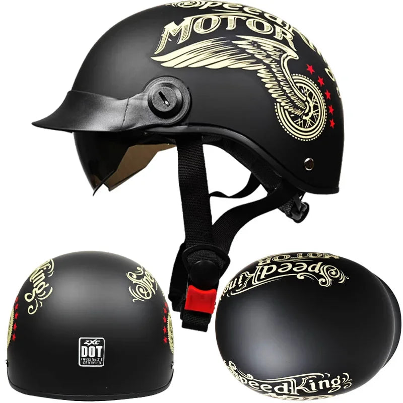 Vintage Half Face Helmet | DOT Certified - View 18 | Henderson Shop