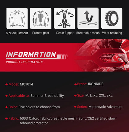 Motorcycle Jacket & Pants Set | Mesh & Breathable - View 8 | Henderson Shop