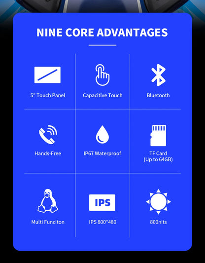 EKIY 5.0" Motorcycle GPS Navigator | CarPlay & Android Auto - View 8 | Henderson Shop