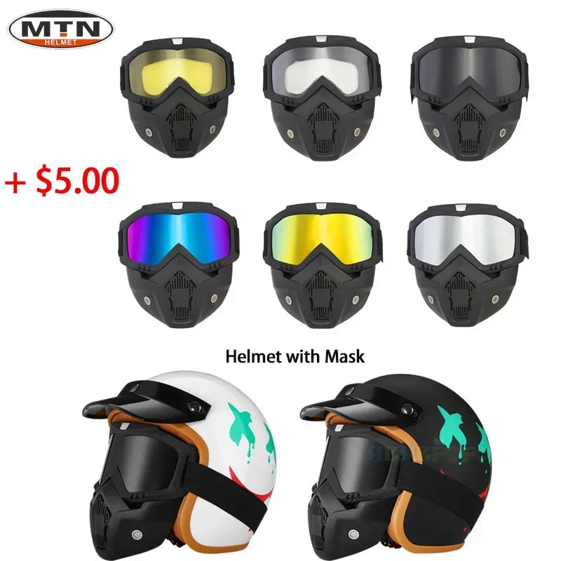 Vintage Half Face Helmet | DOT Certified & Leather - View 6 | Henderson Shop