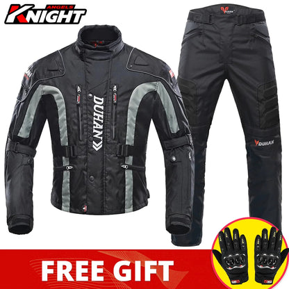 Hendersonshop DUHAN Motorcycle Jacket Pants Suit Waterproof Racing Jacket Protective Motocross
