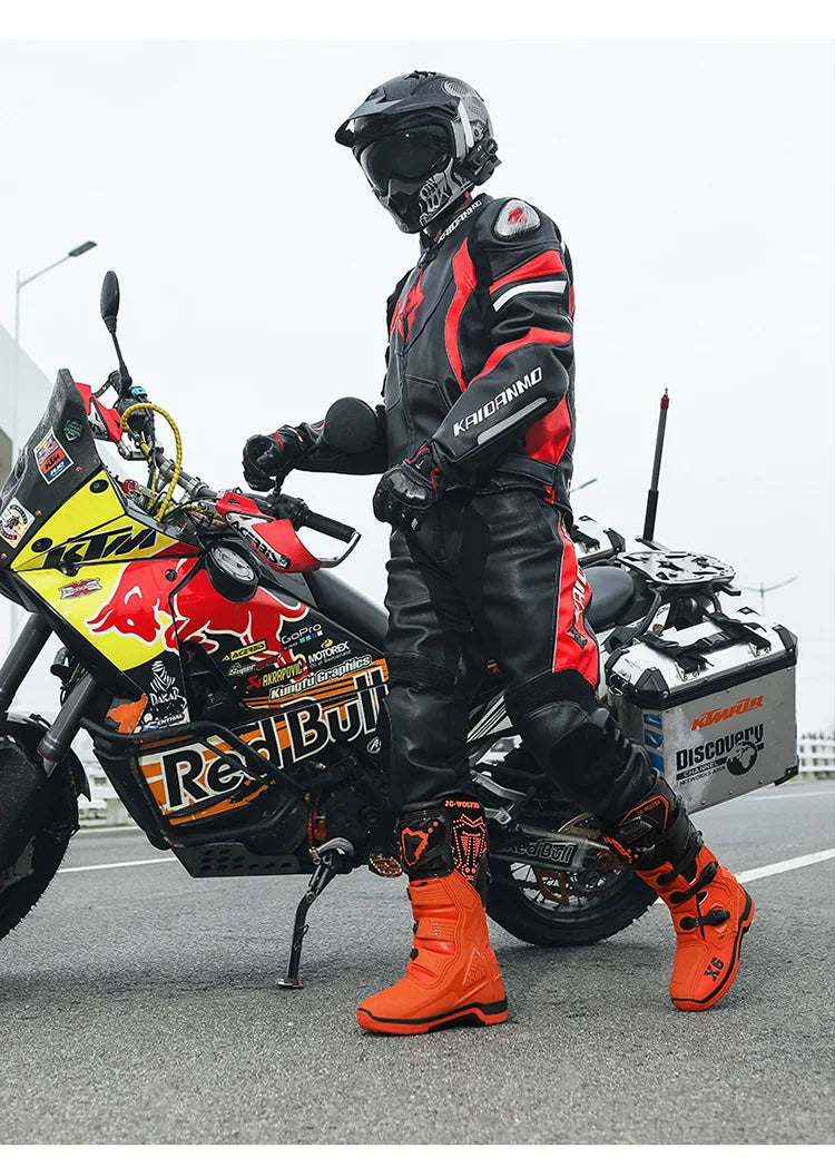 Motorcycle Boot Men Women Riding Mid-Calf Ankle Protective Shoes Moto Motorbike Equipment Racing Long Motorcycle Boots Men