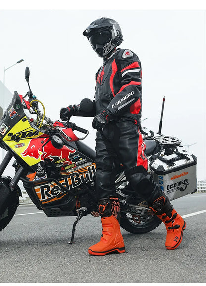 Motorcycle Boot Men Women Riding Mid-Calf Ankle Protective Shoes Moto Motorbike Equipment Racing Long Motorcycle Boots Men