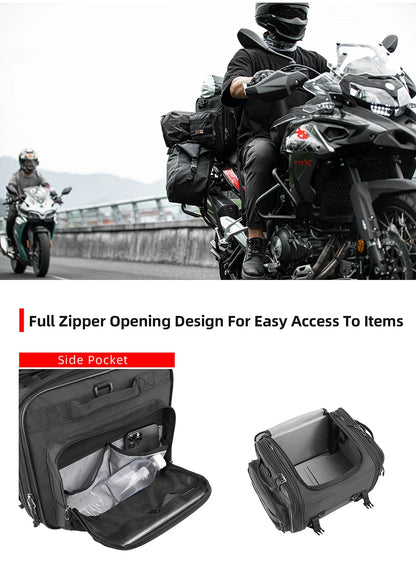 Rhinowalk Travel Luggage Bag - additional detail showing motorcycle luggage bag features and details