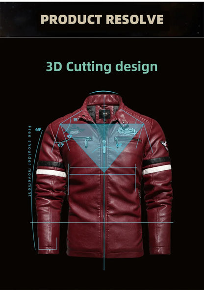 Motorcycle Jacket Leather Men's Brand Moto Leather Jacket Coat Men Handsome W... | Henderson Shop