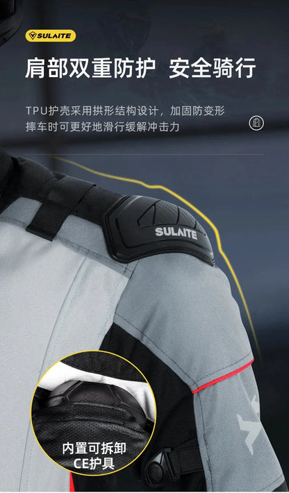 Helmets - Waterproof Men Motorcycle Jackets Windproof Motorcycle Rally Clothes Detachable Warm