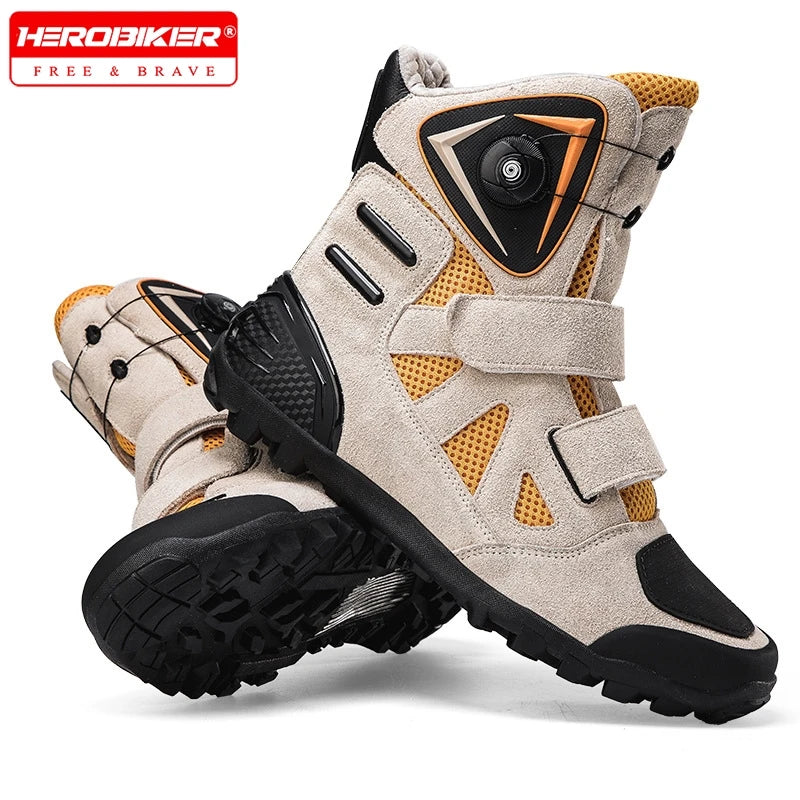 Hendersonshop Motorcycle Boots 2024 New Men Women Motorbike Riding Shoes Breathable
