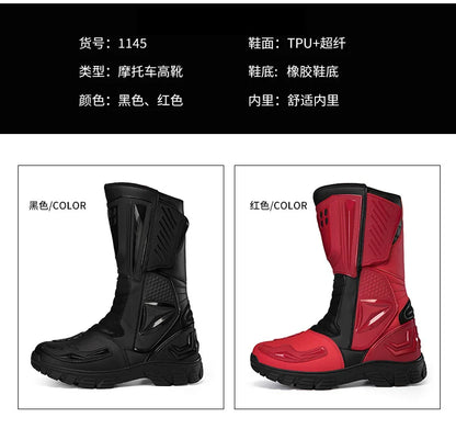 Motocross Dirt Bike Boots Off-Road Motorcycle Riding Shoe TPU Protection Ankle Support Anti-Slip Sole Adventure Enduro Boots Men