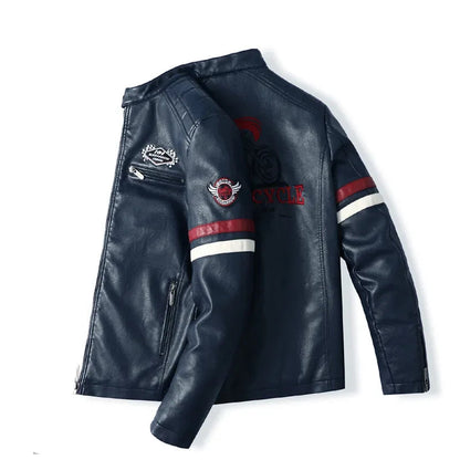 Motorcycle Jacket Leather Men's Brand Moto Leather Jacket Coat Men Handsome W... | Henderson Shop