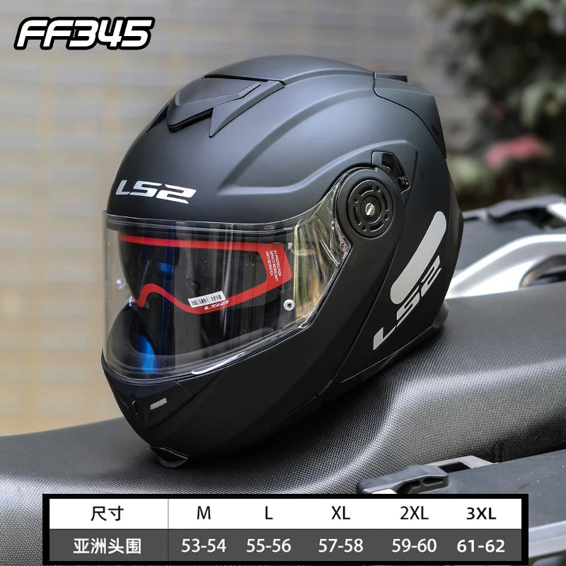 Hendersonshop Original LS2 FF345 Motorcycle Helmet Flip Up Full Face Casque