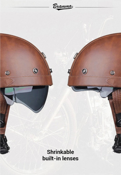 Vintage Half Face Helmet | Leather - View 9 | Henderson Shop