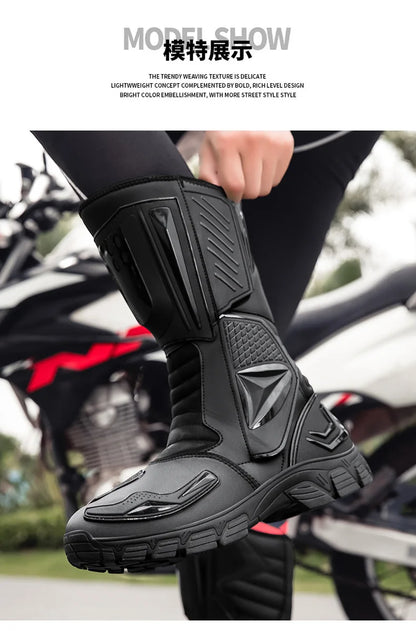 Motocross Dirt Bike Boots Off-Road Motorcycle Riding Shoe TPU Protection Ankle Support Anti-Slip Sole Adventure Enduro Boots Men