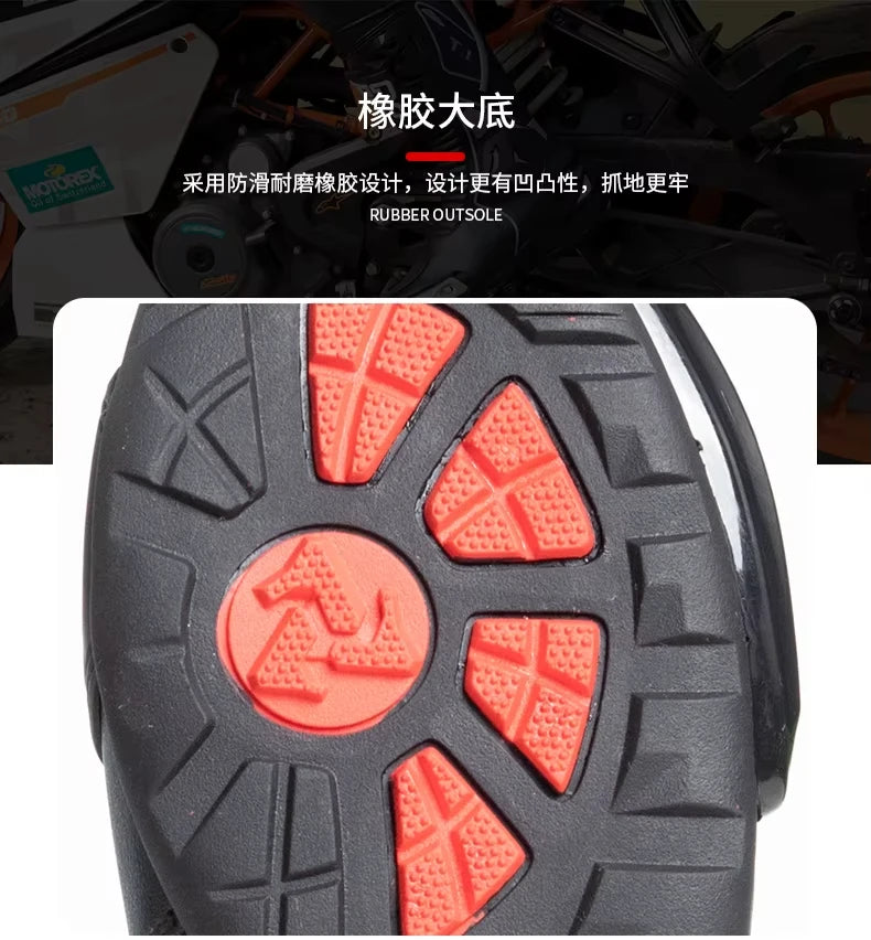 Men's Motorcycle Boots Waterproof Racing Boots Anti Fall Women Motocross Equipment Wear-resistant Rally Shoes Safety Riding