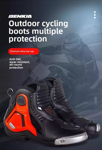 BENKIA Motorcycle Boots Men Professional Track Riding Botas