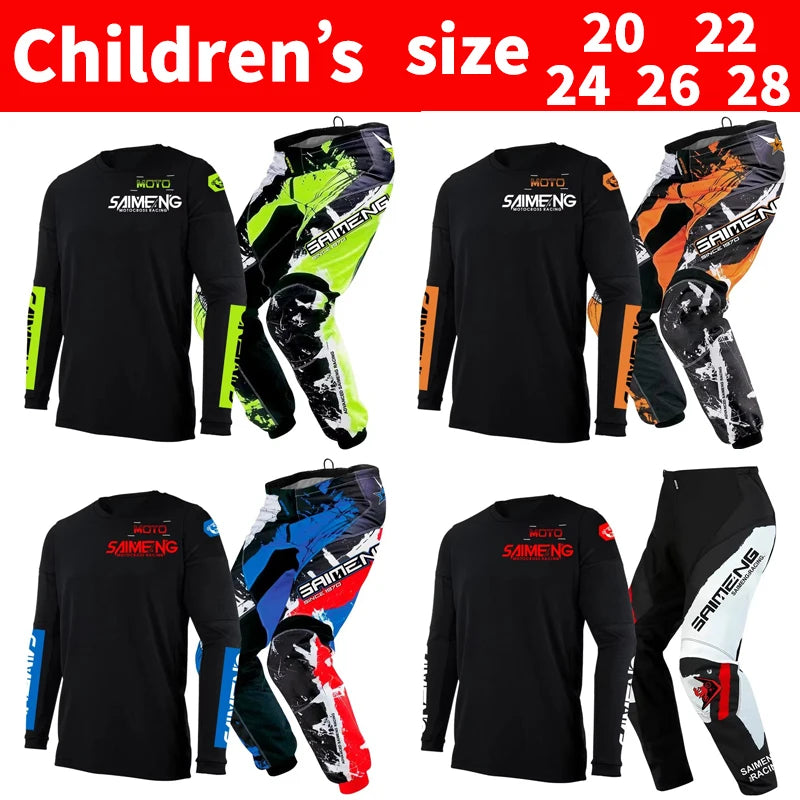motocross set for child MX Jersey and Pants children Youth MTB DH UTV Enduro MX Gear Set Combo Off Road Racing Suit Dirt Bike