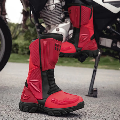 Motocross Dirt Bike Boots Off-Road Motorcycle Riding Shoe TPU Protection Ankle Support Anti-Slip Sole Adventure Enduro Boots Men