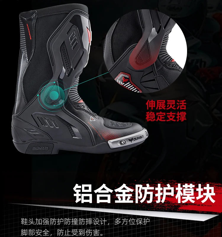 DUHAN New Motorcycle Boots Wear Resistant And Anti Fall Motorcycle Riding Boots Men Motocross Racing Boots