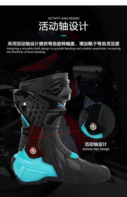 Motorcycle Boots Men Motorcycle Riding Shoes Crashproof Motorbike Shoes Consolidate Stability Knight Shoes