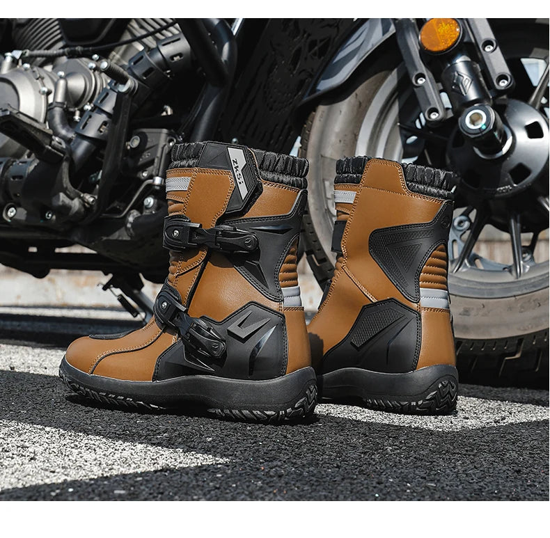 Men Motocross Boots Adventure Low Boots for ADV Riders Sport Touring  Motorcycle Boots Waterproof Riding Shoes Moto Riding Gear