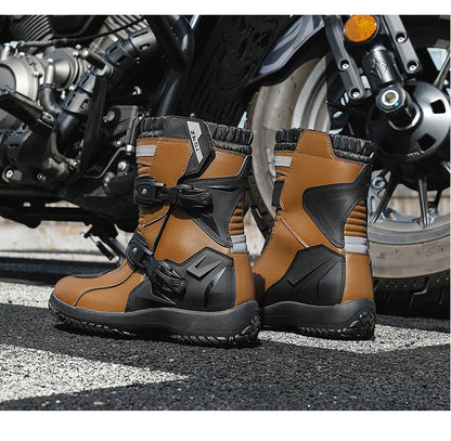 Men Motocross Boots Adventure Low Boots for ADV Riders Sport Touring  Motorcycle Boots Waterproof Riding Shoes Moto Riding Gear