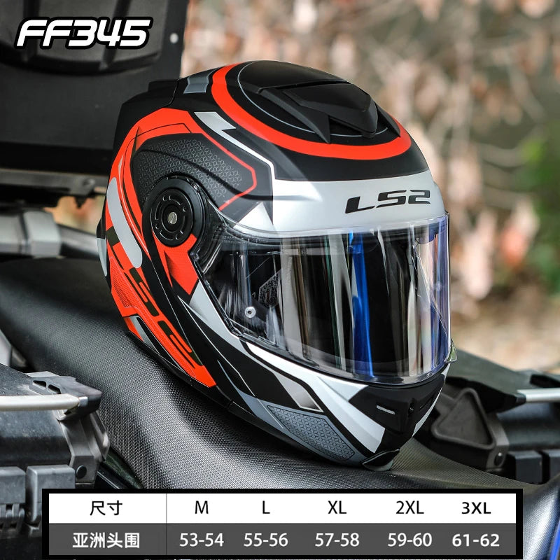 Hendersonshop Original LS2 FF345 Motorcycle Helmet Flip Up Full Face Casque