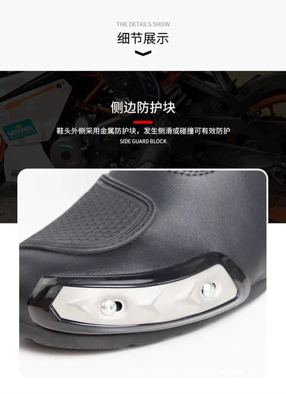 Men's Motorcycle Boots Waterproof Racing Boots Anti Fall Women Motocross Equipment Wear-resistant Rally Shoes Safety Riding