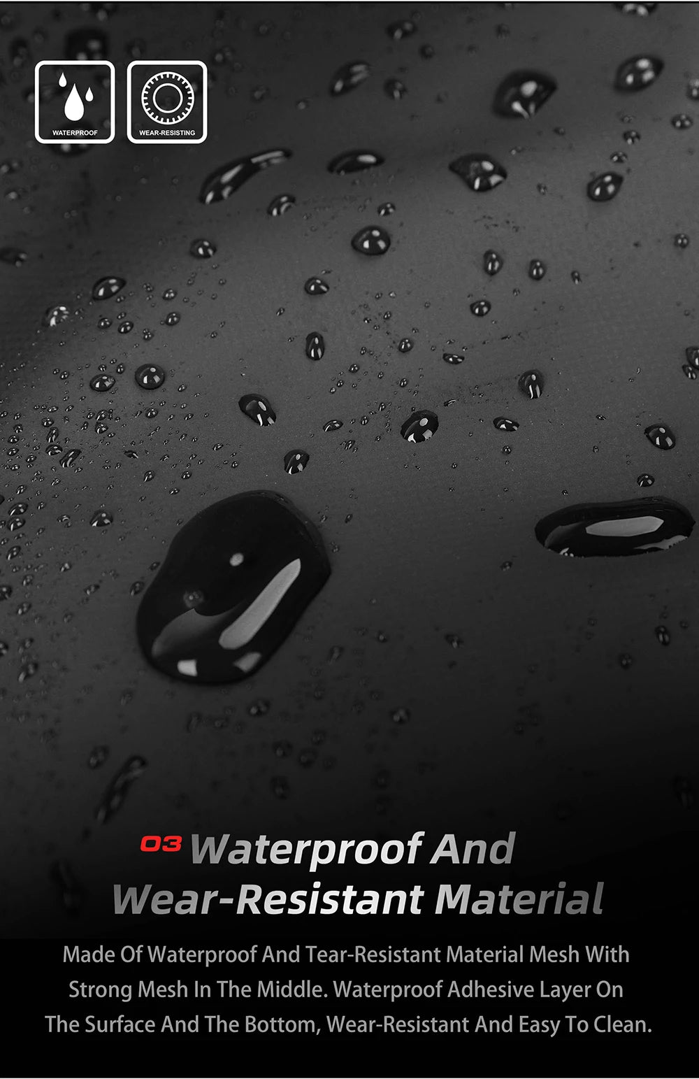 Rhinowalk Travel Luggage Bag - additional view showing motorcycle luggage bag features and details