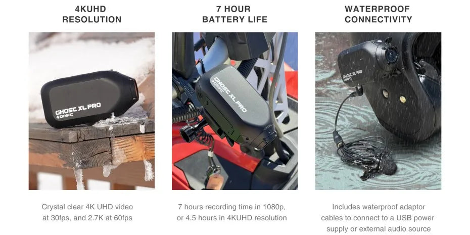 Drift Ghost XL Pro 4K HD Sports Action Camera WiFi IPX7 Waterproof Rotatable Lens Dashcam Mode  EIS Bicycle Helmet Motorcycles