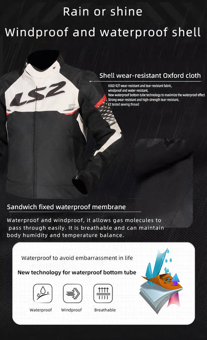 Hendersonshop LS2 Original APEX Motorcycle Jacket Autumn Winter Waterproof Windproof Warm