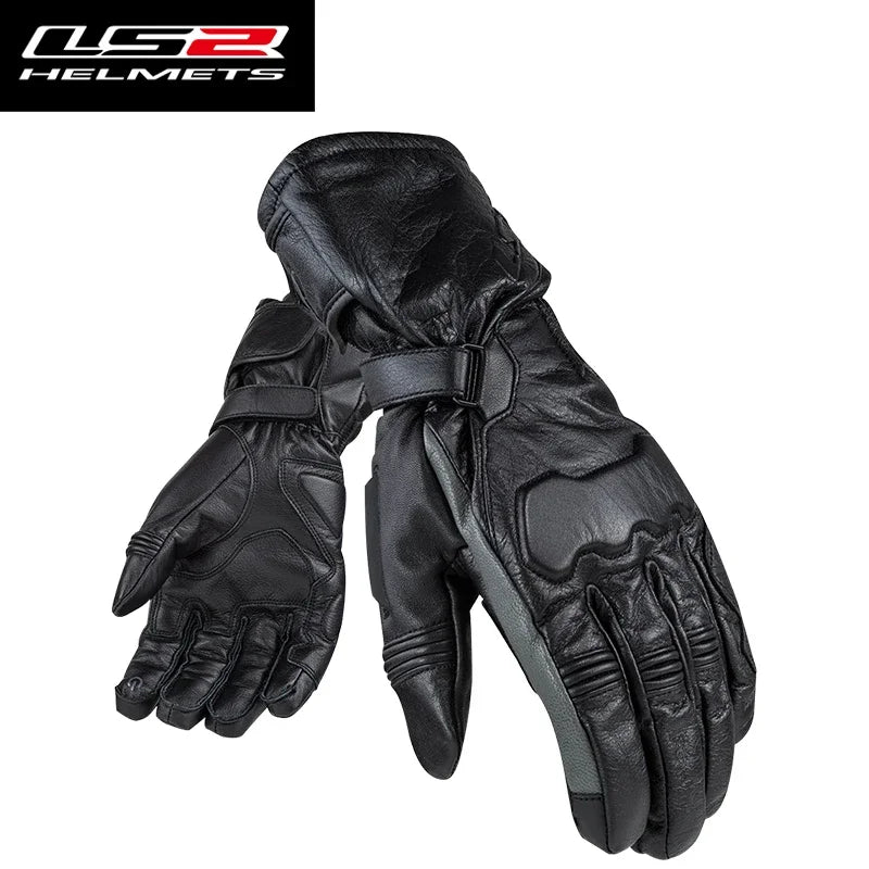 Hendersonshop LS2 MG003 Motorcycle gloves Winter cowhide windproof and waterproof touch